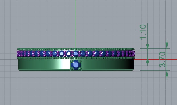 3D jewelry design render — front view